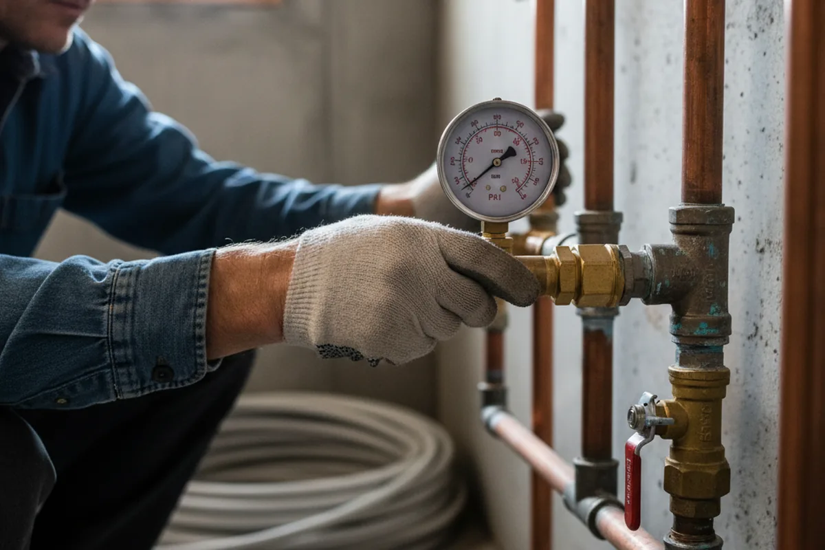 Pressure testing a repaired line during Water Line Repair in Murrayville